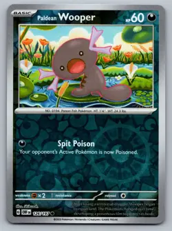 Pokemon TCG SV03: Obsidian Flames Paldean Wooper 126/197 Reverse Holo - Image 1