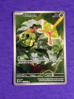 Pokemon Caterpie 172/165 Illustration Rare Scarlet & Violet 151 Holo Full Art NM - Image 3