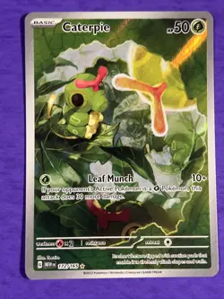 Pokemon Caterpie 172/165 Illustration Rare Scarlet & Violet 151 Holo Full Art NM - Image 4