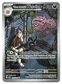 Team Rocket's Weezing 199/182 - Pokemon TCG - Destined Rivals Illustration Rare - Image 1