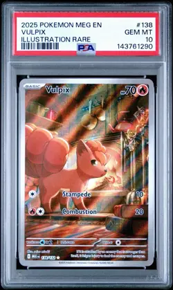 2025 POKEMON MEG EN-MEGA EVOLUTION ILLUSTRATION RARE #138 VULPIX PSA 10 - Image 1