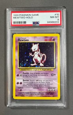 1999 Pokemon Mewtwo Holo Graded PSA 8 #10 - Image 1