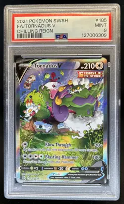 2021 Pokemon SWSH Chilling Reign Tornadus V #185/198 PSA 9 - Image 1