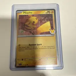 Pikachu 2026 Pokemon Day Stamp - 051/162 - Temporal Forces - Cosmos Holo - Swirl - Image 1