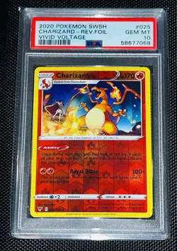 2020 Vivid Voltage PSA 10 Charizard 025/185 REVERSE HOLO Pokemon - Image 1