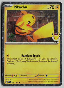 Pikachu 051 /162 Stamped 2026 Pokemon Day 30 Promo TCG With Coin *SWIRL* - Image 1