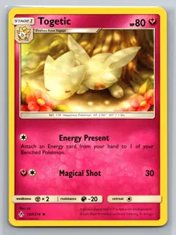 Togetic 137/214 Unbroken Bonds Pokemon Fairy Stage 1 Energy Present Magical TCG - Image 1