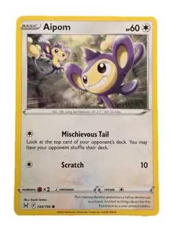 New: 2022 Pokemon TCG Aipom 144 Swsh11: Lost Origin Regular Common - Image 1