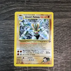 Pokemon TCG: Giovanni's Machamp 6/132 Gym Challenge Holo Rare LP - Image 1