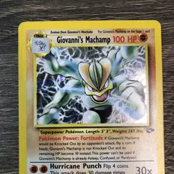 Pokemon TCG: Giovanni's Machamp 6/132 Gym Challenge Holo Rare LP - Image 2