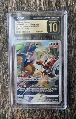 The Pokemon Company Galarian Zapdos Art Rare Holo CGC Pristine 10 188/172 Japan… - Image 1