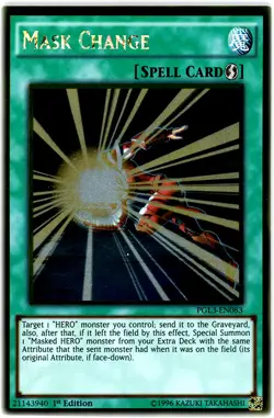 Yugioh! LP Mask Change - PGL3-EN083 - Gold Rare - 1st Edition Lightly Played, En - Image 1