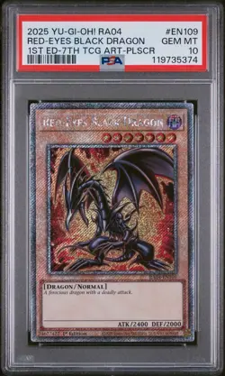 2025 YU-GI-OH! RA04-QUARTER CENTURY STAMPEDE #EN109 RED-EYES BLACK DRAGON PSA 10 - Image 1