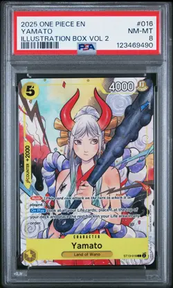 2025 ONE PIECE PROMOS ILLUSTRATION BOX VOL.2 #016 YAMATO PSA 8 - Image 1