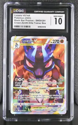 Lucario VSTAR SWSH291 Sword & Shield Promo Holo Card CGC 10 Gem Mint - Image 1