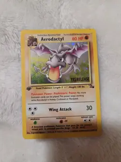 Pokemon Aerodactyl Fossil 1/62 Prerelease Holo 1st edition 1999 English Card - Image 1