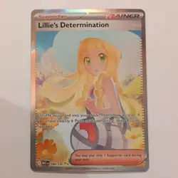 Pokemon TCG Lillie's Determination Trainer SIR Full Art Holo Me01 184/132 - Image 2