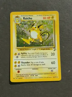 Pokemon RAICHU 16/130 - BASE SET 2 HOLO - EX+ - Image 1