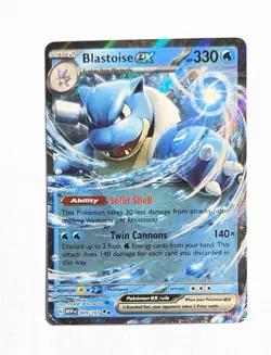 Blastoise Ex ~ Pokemon Scarlet Violet 151 ~ Full Art Holo 009/165 - Image 1