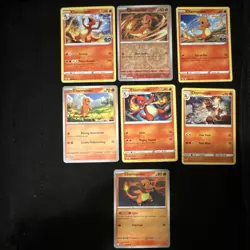Pokemon TCG 7 Card Lot Charmander Charmeleon English Regular Fire Creature - Image 1