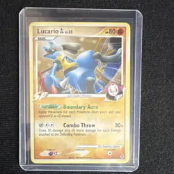 Pokemon Lucario GL LV.32 Rising Rivals 8/111 Rare Holo Fighting HP 80 2009 EN - Image 1