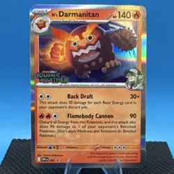 Pokemon N's Darmanitan 181 Prerelease Promo Holo Stage 1 Scarlet & Violet Card - Image 4