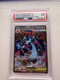 2025 POKEMON MEP EN ULTRA PREMIUM COLLECTION #023 MEGA CHARIZARD X EX PSA 9 - Image 1