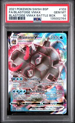 2021 POKEMON SWSH BLASTOISE VMAX BATTLE BOX PROMO FULL ART/BLASTOISE VMAX PSA 10 - Image 1