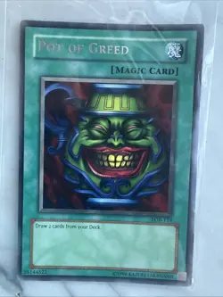 Yu-gi-oh! The Legend of Blue Eyes White Dragon LOB-119 Pot of Greed NM - Image 1