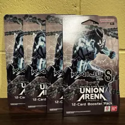 Union Arena TCG Kaiju No 8 Sleeved Booster Pack Lot Of 4! Brand New! - Image 1