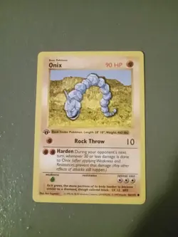 Pokemon TCG Onix Base Set Shadowless 1st Edition Common Card 56/102 - Image 1