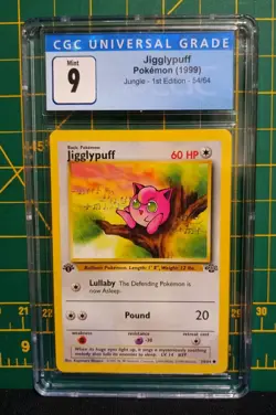Pokemon WOTC Jigglypuff 1st Edition Jungle Card 54/64 CGC Graded 9 - Image 1
