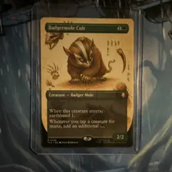 Magic: The Gathering Borderless Full Art Badgermole Cub Creature Avatar:TLA - Image 1