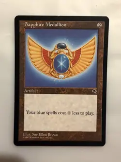 MtG Sapphire Medallion - Magic the Gathering Tempest - MP - Image 1