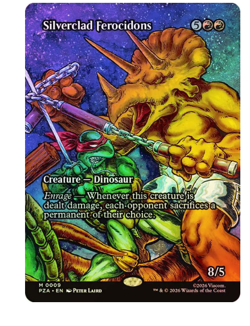 Silverclad Ferocidons - Foil - Borderless Teenage Mutant Ninja Turtles MTG - Image 1