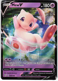 Mew V 069/189 Pokemon SWSH03: Darkness Ablaze Holo Ultra Rare NM - Image 1