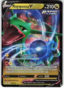 Rayquaza V 110/203 Pokemon SWSH07: Evolving Skies Holo Ultra Rare NM - Image 1