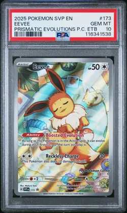 2025 POKEMON SVP EN-SV POKEMON CENTER ETB BLACK STAR PROMO #173 EEVEE PSA 10 - Image 1