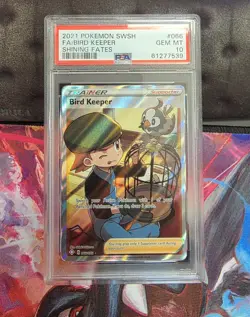 Pokemon Bird Keeper (Full Art) 066/072 Shining Fates Holo PSA 10 - Image 1