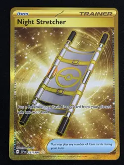 Pokemon Surging Sparks Night Stretcher 251/191 Gold Hyper Rare NM - Image 1