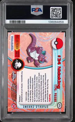 2000 TOPPS CHROME POKEMON T.V. SPARKLE #34 NIDOKING PSA 10 - Image 2