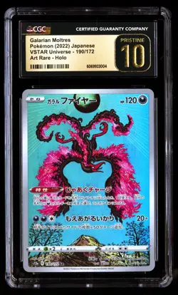 CGC 10 PRISTINE Galarian Moltres 190/172 Pokemon Vstar Universe 2022 Japanese - Image 1