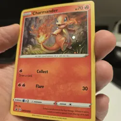 Charmander Pokemon SWSH092 Black Star Promo Holo With HD Swirl Mouth Flame - Image 1