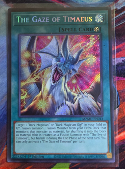 Yugioh! 1x The Gaze of Timaeus MZMU-EN013 Secret Rare 1st Ed NM - Image 1