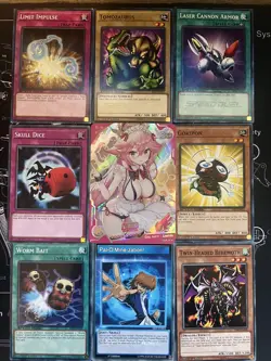 Rare Sexy Anime Waifu Card and 8 YuGiOh cards - Image 1