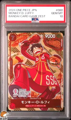 PSA 10 Luffy P-080 Bandai Card Games Fest 24-25 Promo Japanese ONE PIECE Card - Image 1