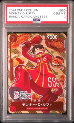 PSA 10 Luffy P-080 Bandai Card Games Fest 24-25 Promo Japanese ONE PIECE Card - Image 4