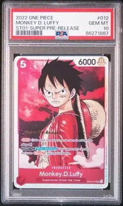 PSA 10 Luffy ST01-012 SR Super Pre Release Starter English One Piece Card 2022 - Image 3