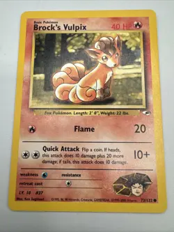 Brock's Vulpix 73/132 - Gym Heroes - Pokemon Card NM - Image 1