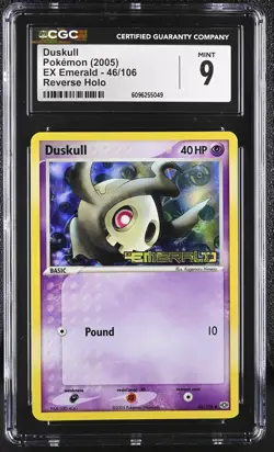 CGC 9 MINT Duskull 2005 EX Emerald 46/106 Reverse Holo Stamped Pokemon Card - Image 1